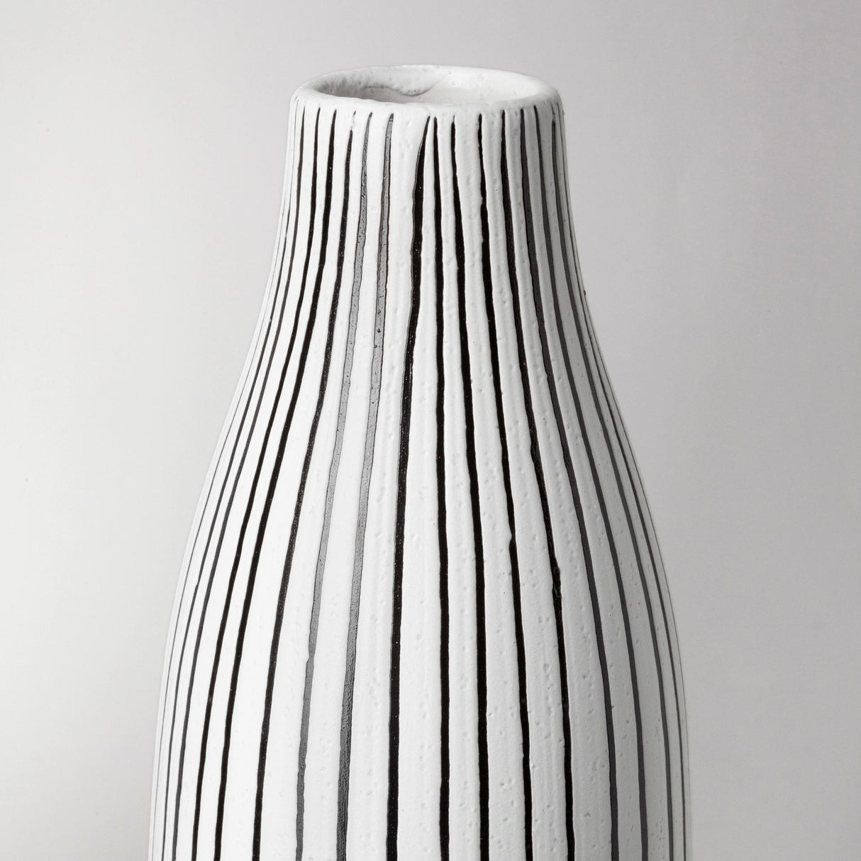 Mercana Kira I Small White Pinstripe Ceramic Vase