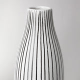 Mercana Kira I Small White Pinstripe Ceramic Vase