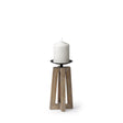 Mercana Astra Small Light Brown Wood Pedestal Base Table Candle Holder
