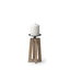 Mercana Astra Small Light Brown Wood Pedestal Base Table Candle Holder