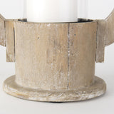 Mercana Zain I Small Brown Wooden Vintage Inspired Candle Holder Lantern