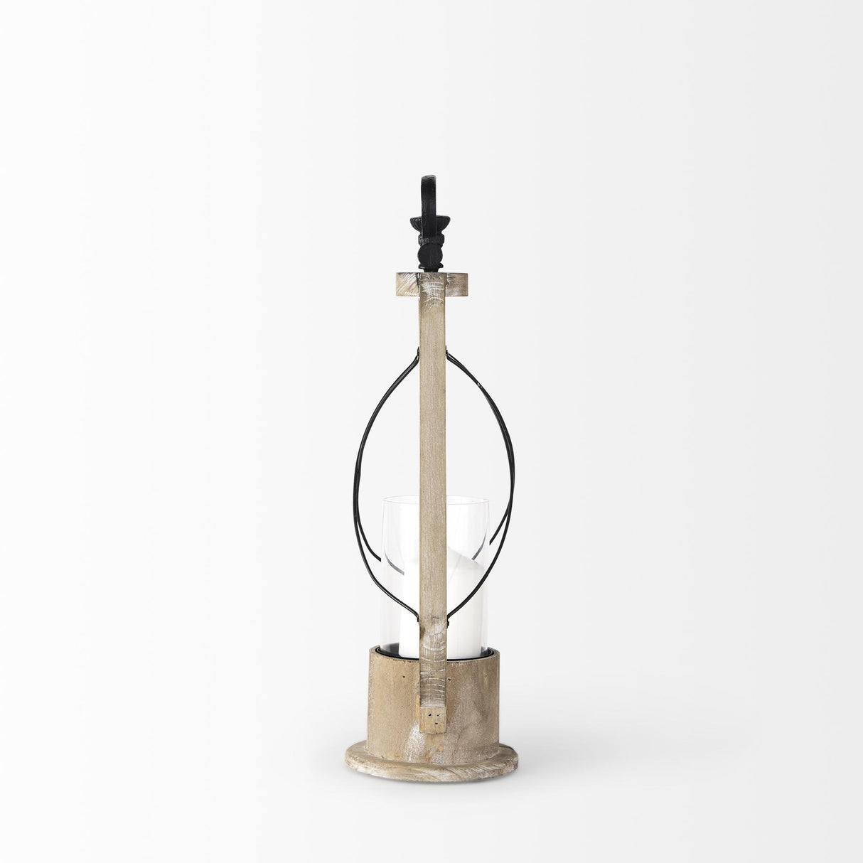 Mercana Zain I Small Brown Wooden Vintage Inspired Candle Holder Lantern