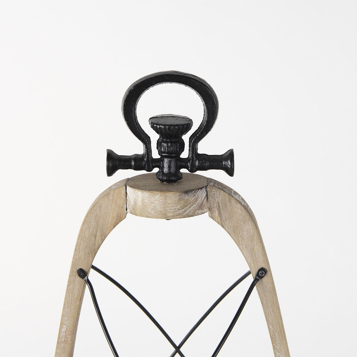 Mercana Zain I Small Brown Wooden Vintage Inspired Candle Holder Lantern