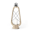 Mercana Zain II Large Brown Wooden Vintage Inspired Candle Holder Lantern