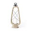 Mercana Zain II Large Brown Wooden Vintage Inspired Candle Holder Lantern