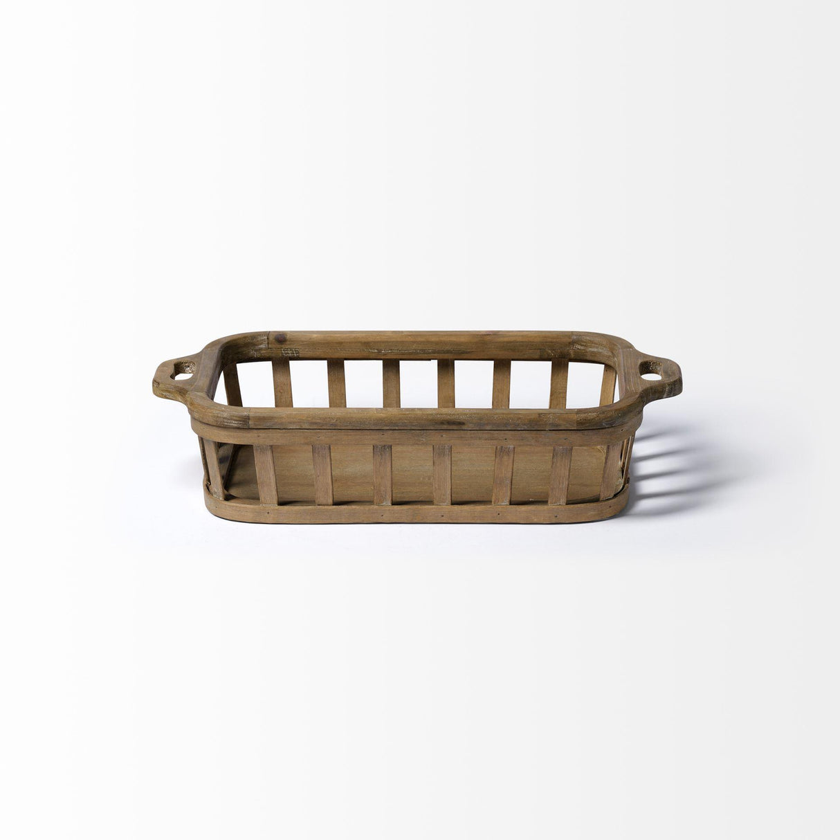 Mercana Louis Set of 2 Natural Wood Slated Nesting Trays