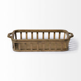 Mercana Louis Set of 2 Natural Wood Slated Nesting Trays