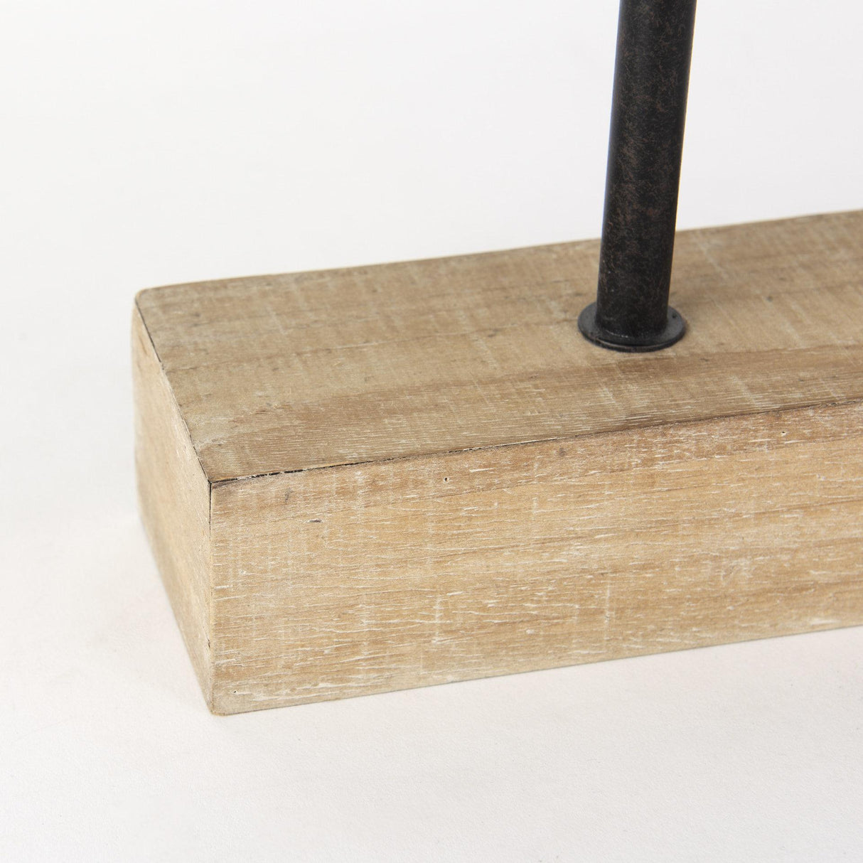 Mercana Oris Black Metal/Wood Open Frame Table Clock