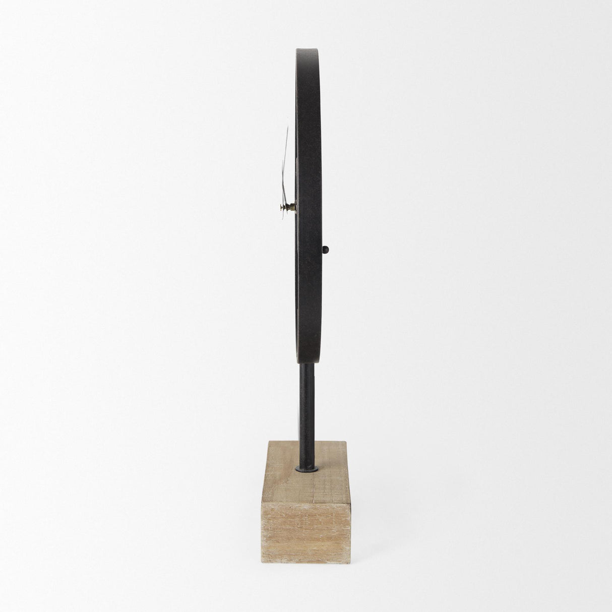 Mercana Oris Black Metal/Wood Open Frame Table Clock