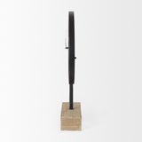 Mercana Oris Black Metal/Wood Open Frame Table Clock