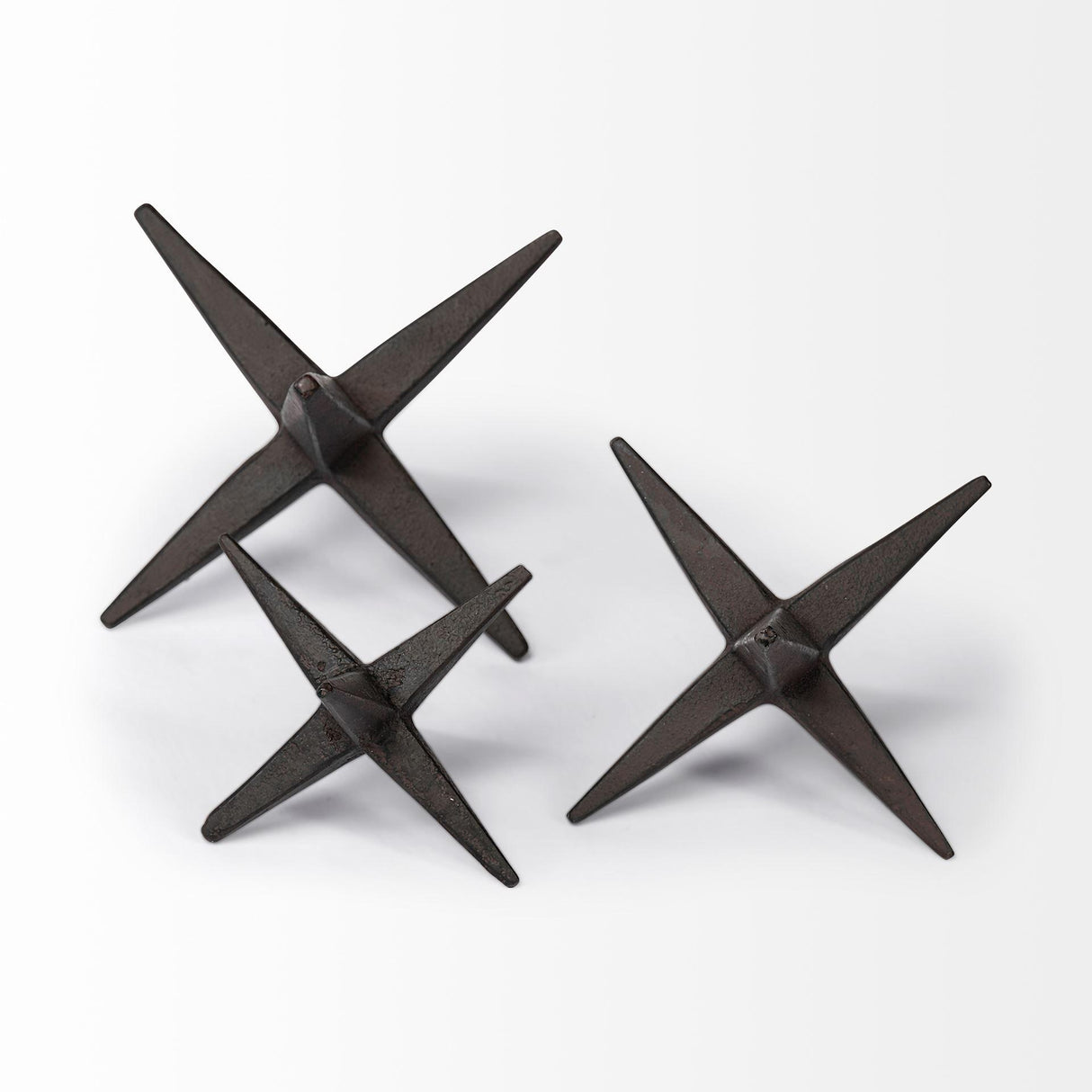 Mercana Rhea (Set of 3) Brown Cast Iron Small, Medium & Large Jacks