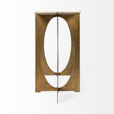 Mercana Reinhold IV 59L x 16W White Marble Top Gold Metal Base Console Table