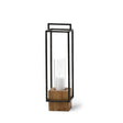 Mercana Orionis Large Wood w/ Black Metal Lantern Candle Holder