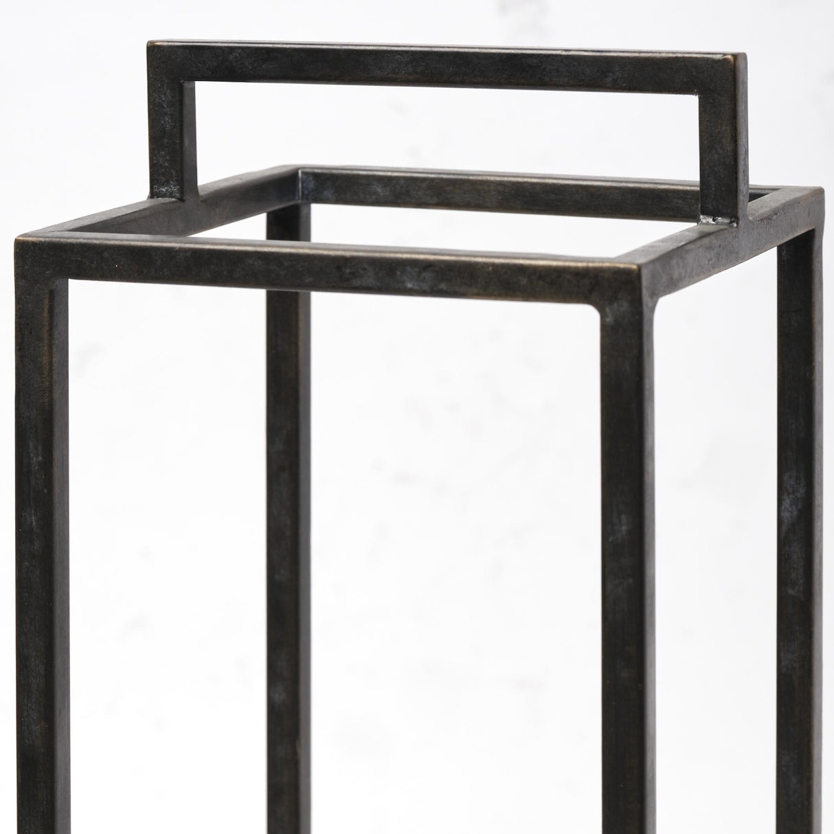 Mercana Orionis Large Wood w/ Black Metal Lantern Candle Holder