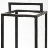 Mercana Orionis Large Wood w/ Black Metal Lantern Candle Holder