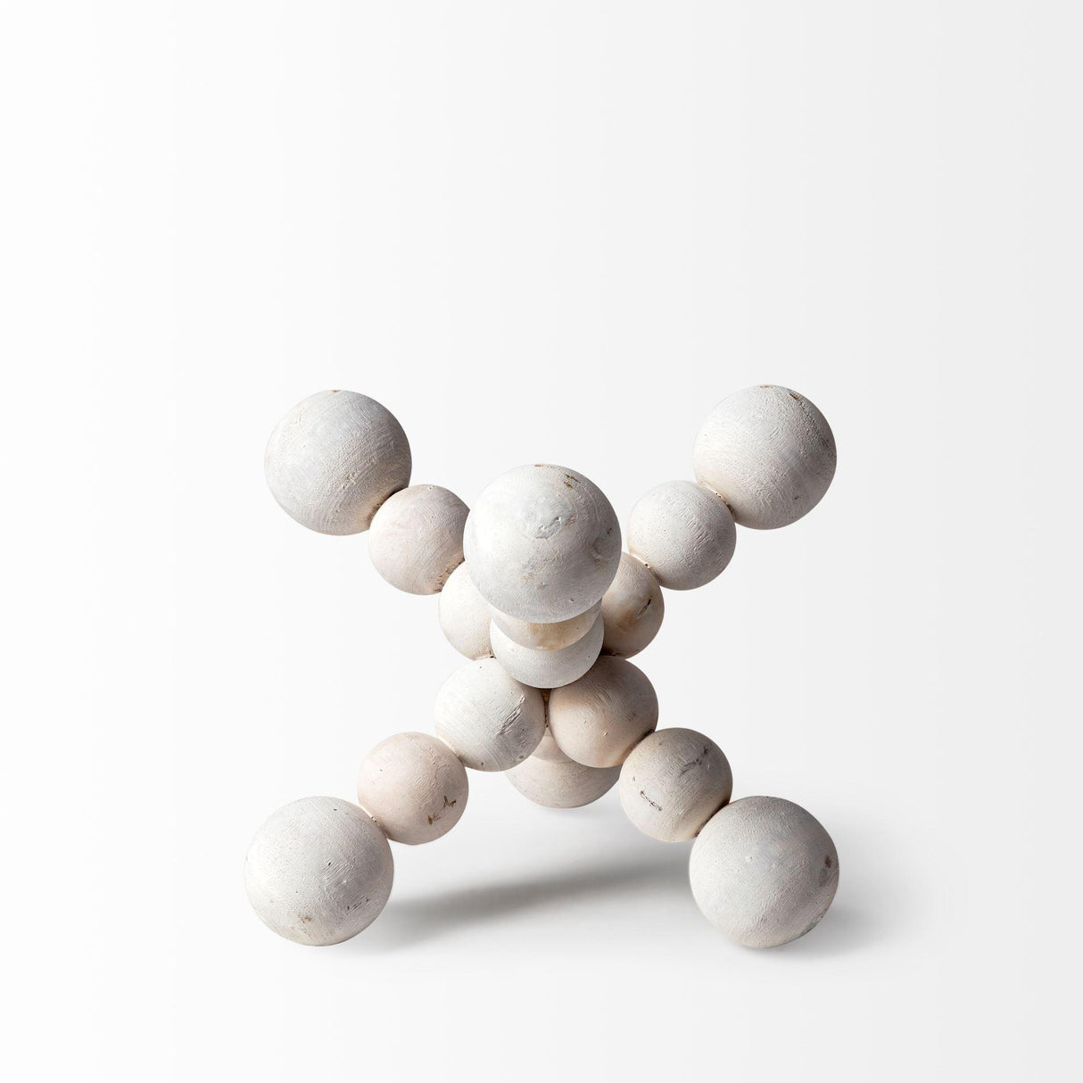 Mercana Carrollton I (Small) 7L x 7W Off-White Geometric Wood Ball Jack