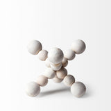 Mercana Carrollton I (Small) 7L x 7W Off-White Geometric Wood Ball Jack