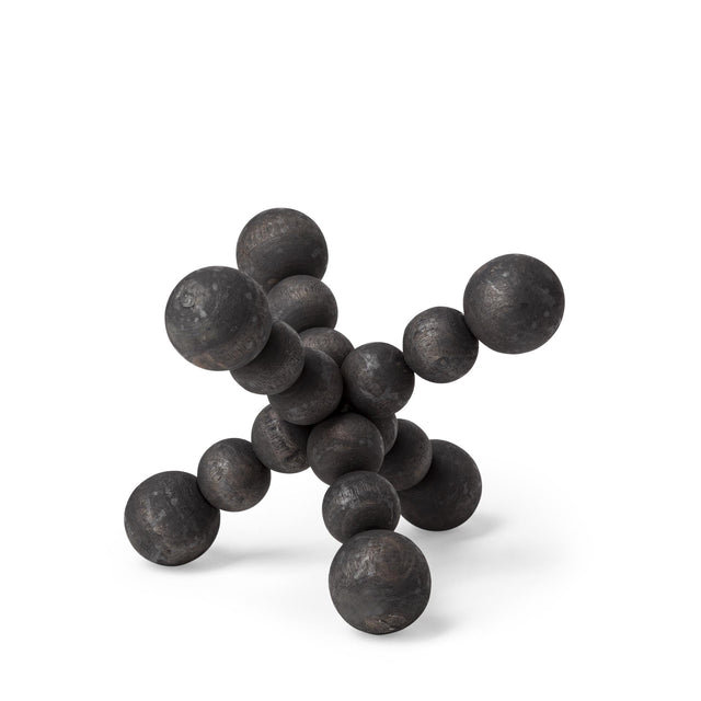 Mercana Carollan I (Small) 7L x 7W Black Geometric Wood Ball Jack