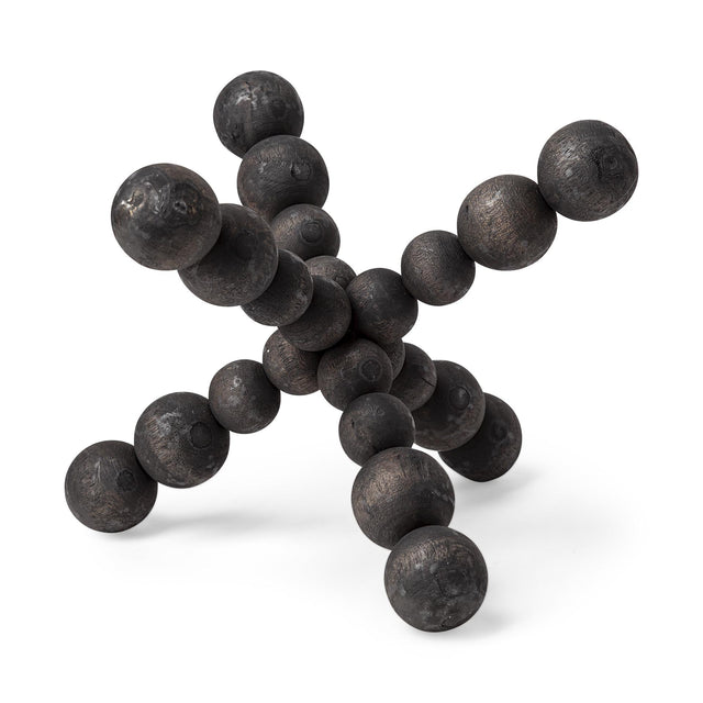 Mercana Carollan II (Large) 9L x 9W Black Geometric Wood Ball Jack