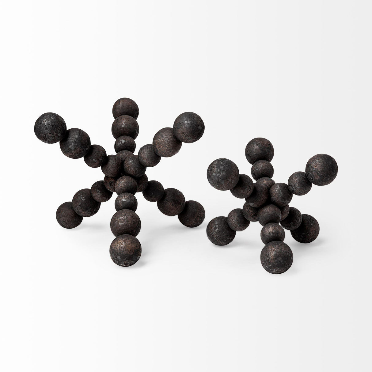 Mercana Carollan II (Large) 9L x 9W Black Geometric Wood Ball Jack