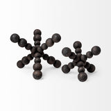 Mercana Carollan II (Large) 9L x 9W Black Geometric Wood Ball Jack