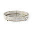 Mercana Decatur I 21L x 21W White Wooden Bead Mirrored Bottom Round Tray