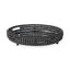 Mercana Decatur II 21L x 21W Black Wooden Bead Mirrored Bottom Round Tray
