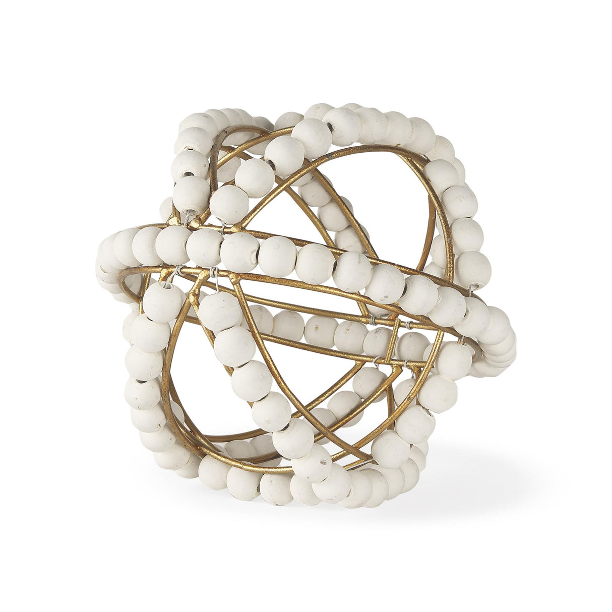 Mercana Espanlade I Small 9L x 9W White Wooden Beaded Orb