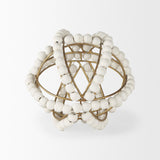 Mercana Espanlade I Small 9L x 9W White Wooden Beaded Orb