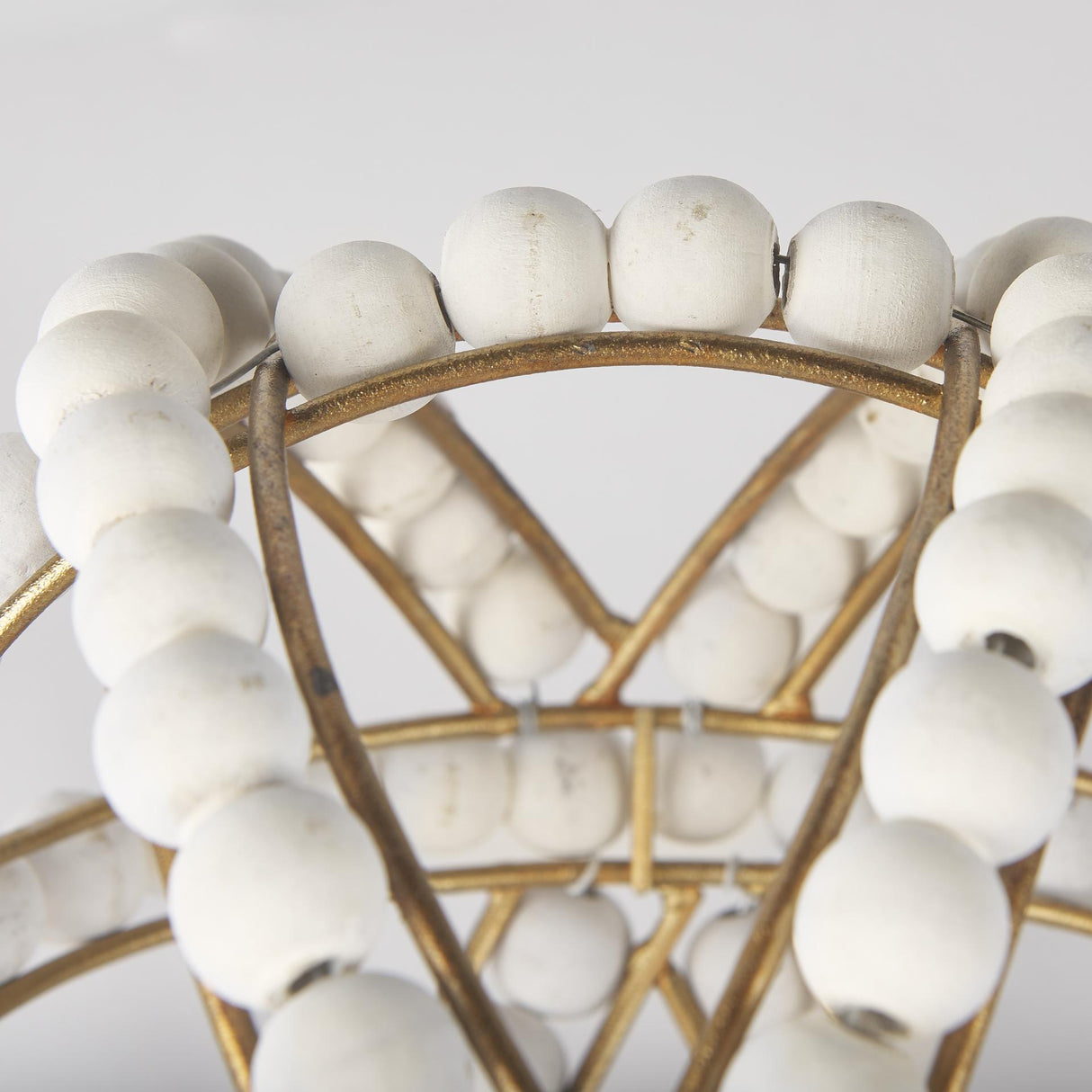 Mercana Espanlade I Small 9L x 9W White Wooden Beaded Orb