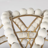 Mercana Espanlade I Small 9L x 9W White Wooden Beaded Orb