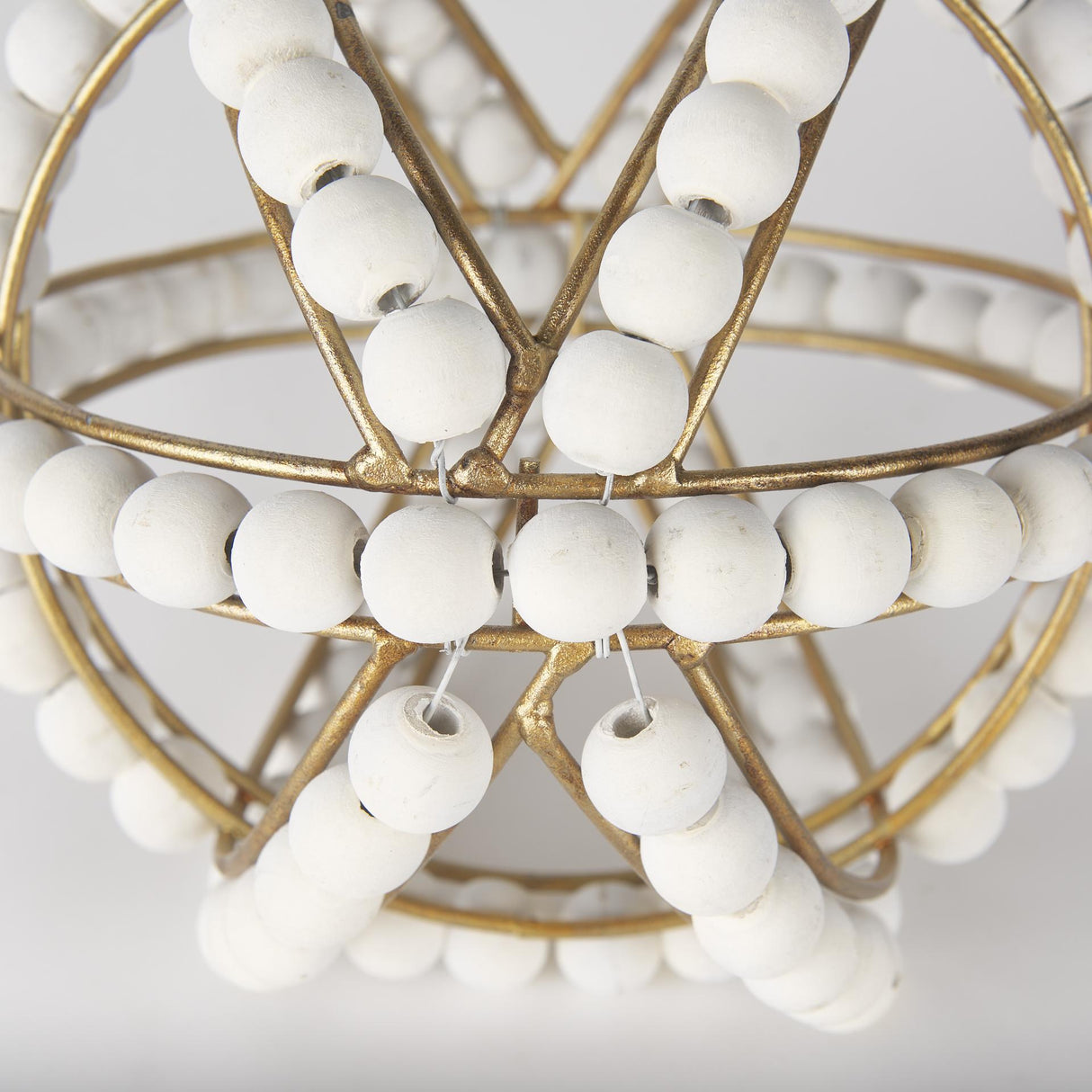 Mercana Espanlade I Small 9L x 9W White Wooden Beaded Orb