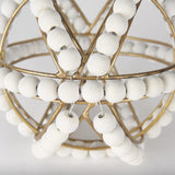 Mercana Espanlade I Small 9L x 9W White Wooden Beaded Orb