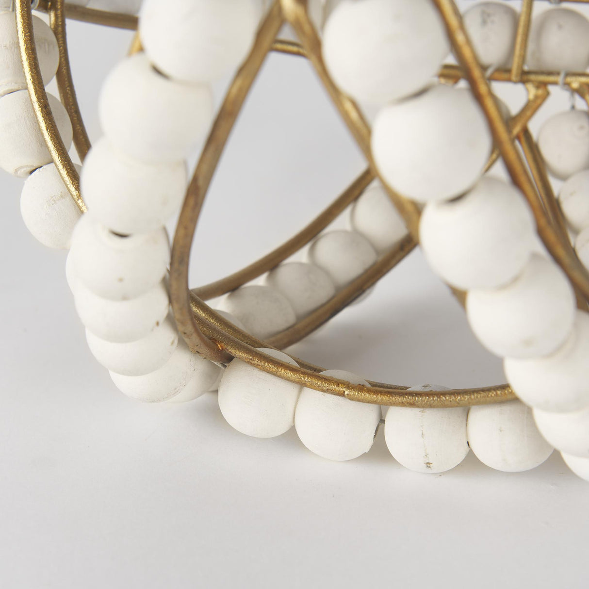 Mercana Espanlade I Small 9L x 9W White Wooden Beaded Orb
