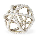 Mercana Espanlade II Large 11L x 11W White Wooden Beaded Orb