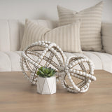 Mercana Espanlade II Large 11L x 11W White Wooden Beaded Orb