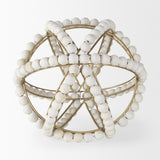 Mercana Espanlade II Large 11L x 11W White Wooden Beaded Orb