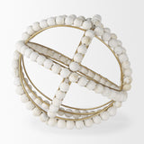 Mercana Espanlade II Large 11L x 11W White Wooden Beaded Orb