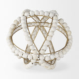 Mercana Espanlade II Large 11L x 11W White Wooden Beaded Orb
