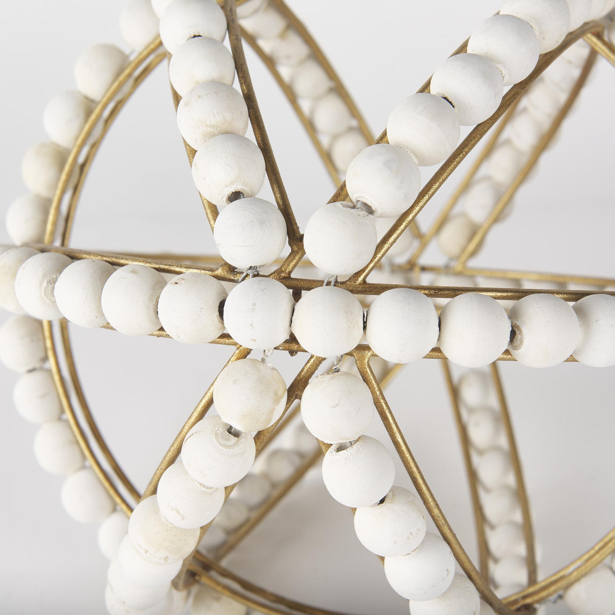 Mercana Espanlade II Large 11L x 11W White Wooden Beaded Orb