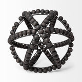 Mercana Earnhardt II Large 11L x 11W Black Wooden Beaded Orb