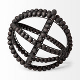 Mercana Earnhardt II Large 11L x 11W Black Wooden Beaded Orb