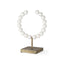 Mercana Pontchartrain I (Small) 9L x 5W White Beaded Broken Sphere Decorative Object W/ Gold Base