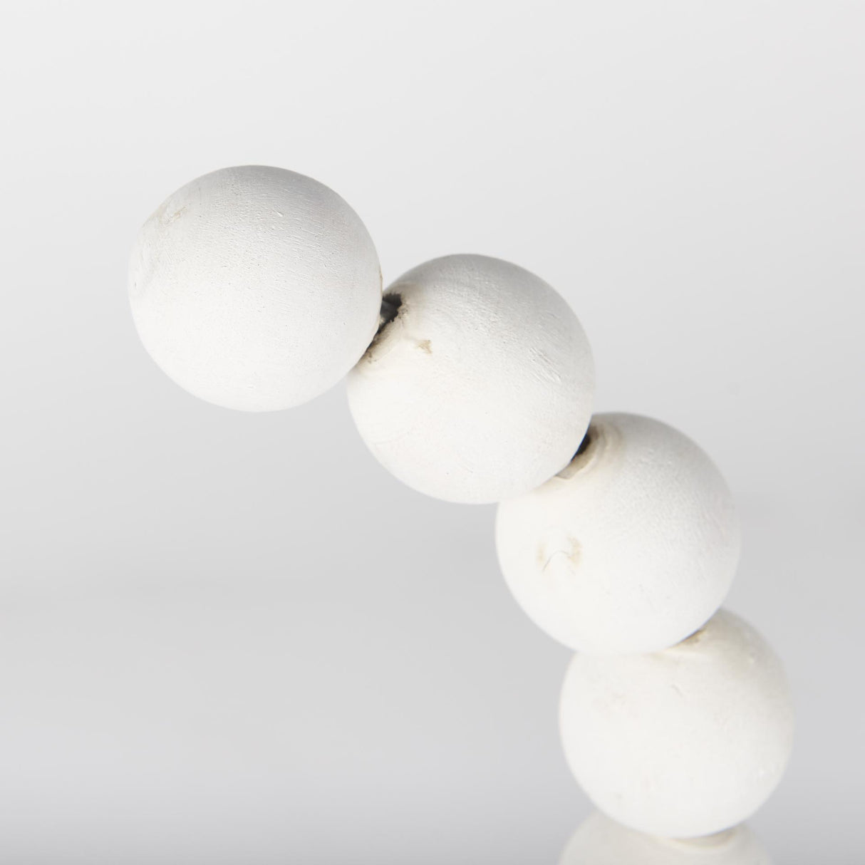 Mercana Pontchartrain I (Small) 9L x 5W White Beaded Broken Sphere Decorative Object W/ Gold Base