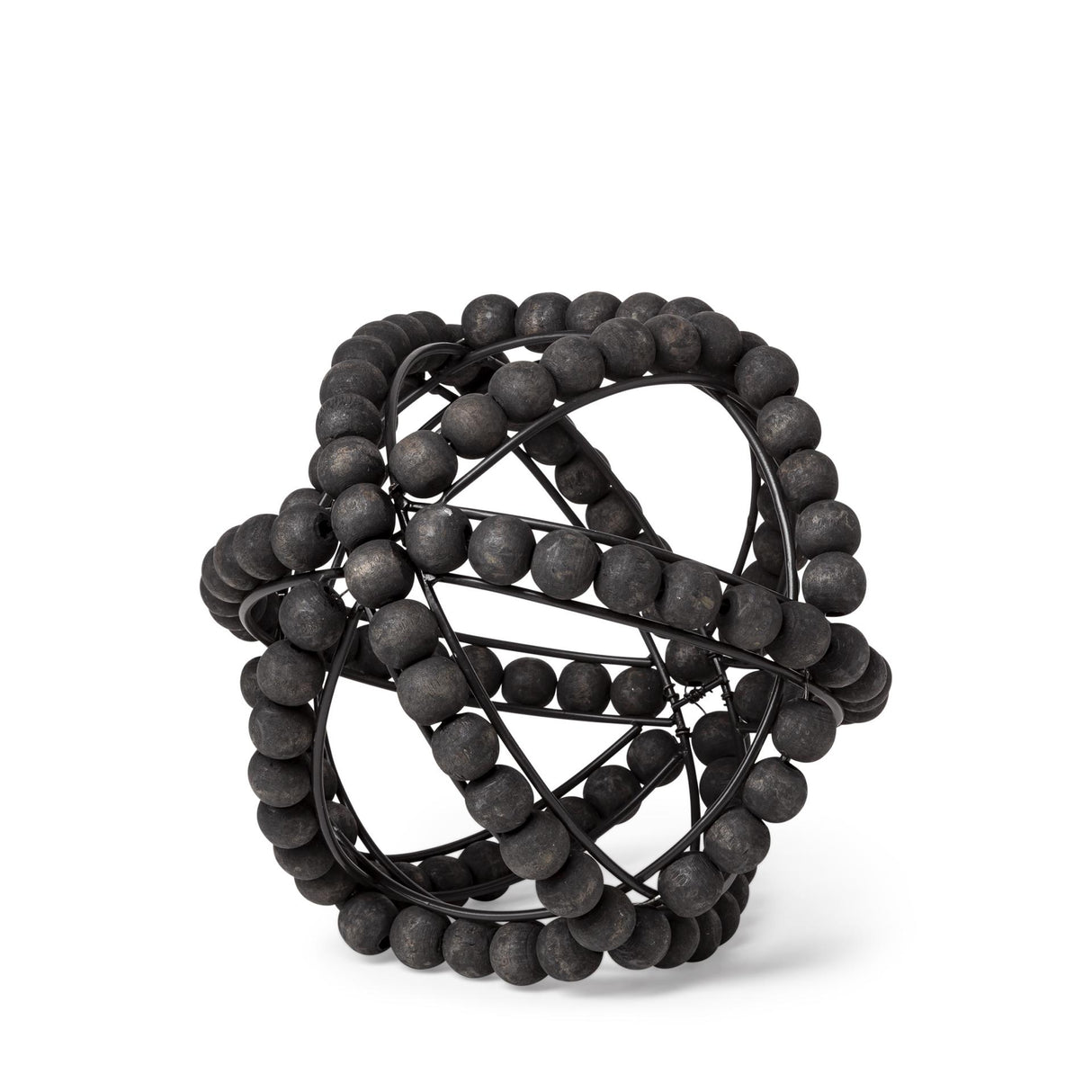 Mercana Earnhardt I Small 9L x 9W Black Wooden Beaded Orb