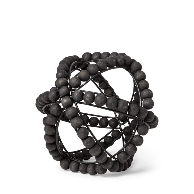 Mercana Earnhardt I Small 9L x 9W Black Wooden Beaded Orb