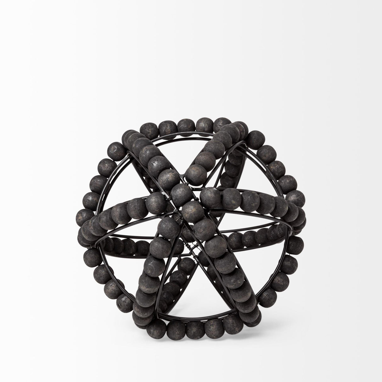 Mercana Earnhardt I Small 9L x 9W Black Wooden Beaded Orb