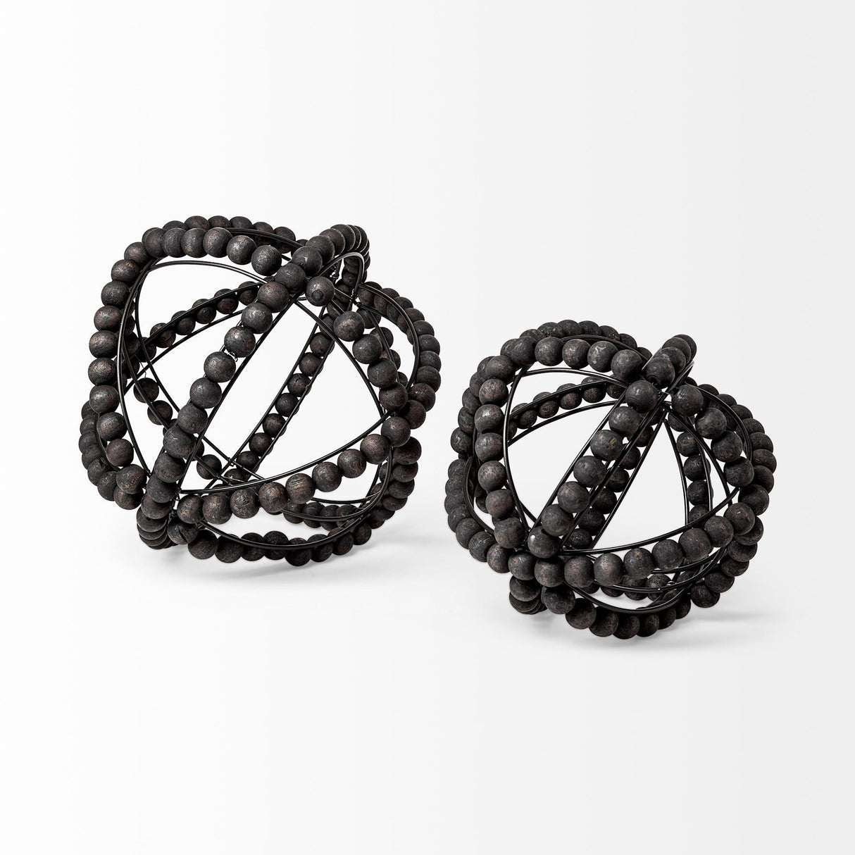 Mercana Earnhardt I Small 9L x 9W Black Wooden Beaded Orb
