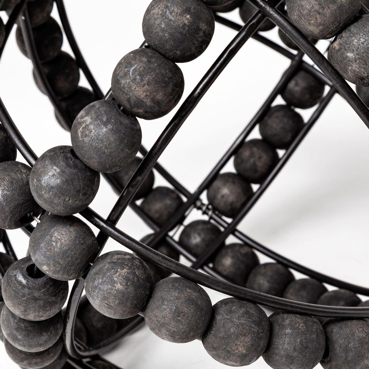 Mercana Earnhardt I Small 9L x 9W Black Wooden Beaded Orb