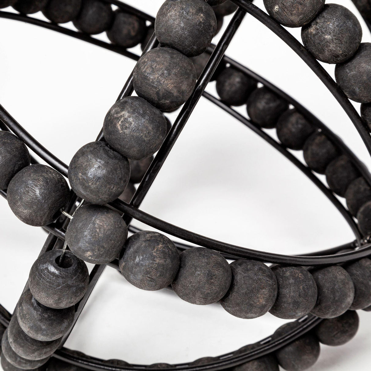 Mercana Earnhardt I Small 9L x 9W Black Wooden Beaded Orb